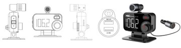 FM-передатчик Bluetooth 5.0, USB-зарядное устройство QC 3.0