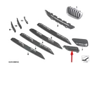 фото thumb №11, Bmw x4 f26 бампер передній праве решітка відкрита 51117348110 oem