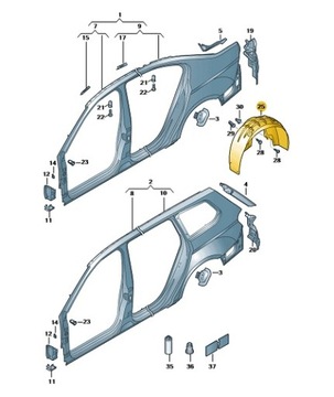фото thumb №16, Vw passat b8 универсал подкрылок правые зад 3g0810972h