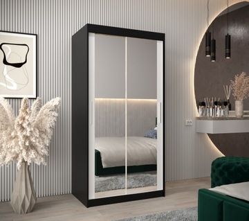 Szafa przesuwna sypialniana z regałami T3 100 cm