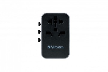 Дорожный адаптер Verbatim UTA-04 глобальный-глобальный 3xUSB 2xUSB-C PD QC