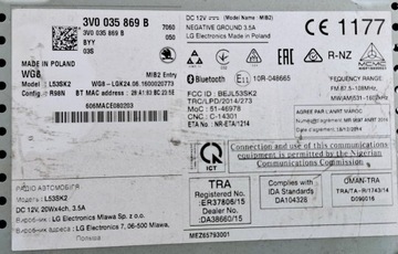 фото thumb №9, Skoda superb mk3 радио дисплей навигация медиа mib2 entry 3v0035869b