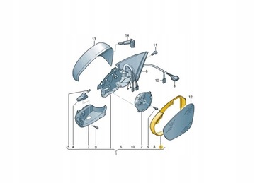 фото thumb №6, Левая корпус накладка рамка зеркало левого vw passat b7 scirocco eos