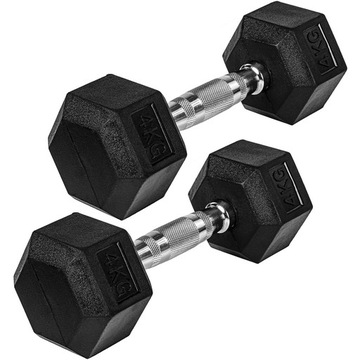 HEX 2X 4 КГ ФИТНЕС ЧУГУННЫЕ РЕЗИНОВЫЕ ТУМЫ
