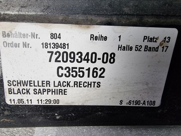 фото thumb №10, Bmw f01 f02 планка пороговая накладка правая 7209340