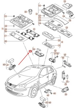 фото thumb №7, New volkswagen golf 5k mk6 передний sun козырёк interior light 1k094710982v