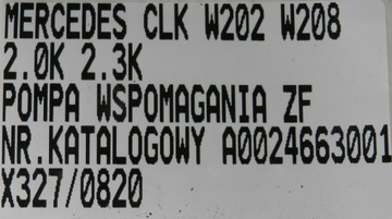 фото thumb №6, Насос підсилювача zf a0024663001 mercedes clk w208