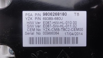 фото thumb №5, Peugeot 5008 3008 14r спідометр  9806268180 європа