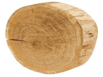 PLASTER DREWNA DĘBOWY BLAT STOLIKA ELIPTYCZNY SKOŚNY DĄB DŁ 40-45CM szlif