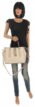 Maria C. Женская сумка из экокожи бежевого цвета MC663 Beige