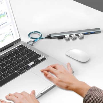 Wieloportowy Rozgałęźnik Rozdzielacz Portów HUB USB na 7x USB 2.0 3.0