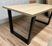 СТОЛ ЛОФТ С УТОЛЩЕННОЙ СТОЛЕШНИЦЕЙ 125X85X36 СВАРНЫЕ НОЖКИ ДЛЯ СТОЛОВОЙ ГОСТИНОЙ