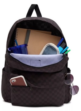 Plecak młodzieżowy do szkoły Vans Old Skool Check Backpack - black/charcoal