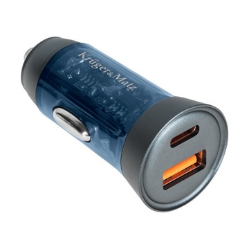 Szybka mocna Ładowarka samochodowa 43 W Kruger&Matz USB A USB typu C