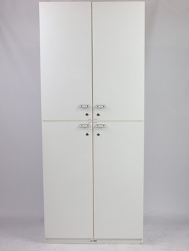 Шкаф офисный TECHO 6 OH 90x216x44 белый с ключом