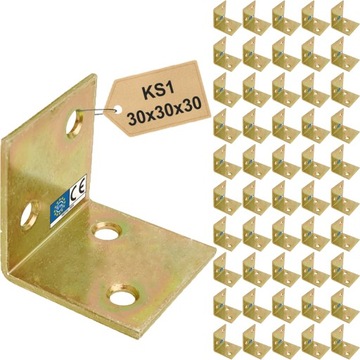 KS1 ШИРОКИЙ УГОЛ ЗОЛОТОЙ РАЗЪЕМ 30x30x30x1,5 50 шт.