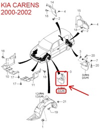 фото thumb №5, Бризковик перед лівий kia carens 00-02 0k2c051861