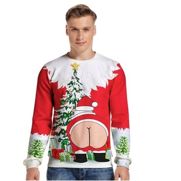 BOŻE NARODZENIE ŚWIĘTA Bluza Sweter MIKOŁAJ XXL