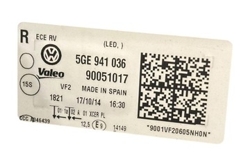 фото thumb №8, Лампа правая передняя vw golf vii 5g1, bq1, be1, be2 5ge941036 электрический