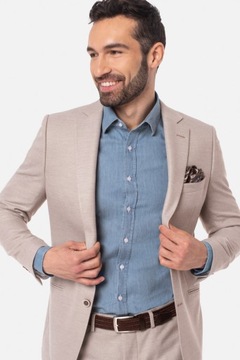 GARNITUR MĘSKI DORIAM BEŻOWY SLIM FIT 182 116