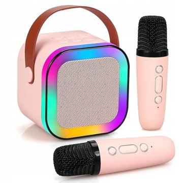 ZESTAW DO KARAOKE GŁOŚNIK BEZPRZEWODOWY BLUETOOTH + 2 MIKROFONY DLA DZIECI