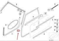 Mini cooper r56 прокладка дверь передних левых резиновый 51767151383 7151383 в Украине, фото thumb