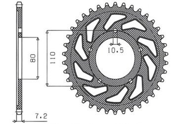 ЗАДНЯЯ ЗВЕЗДОЧКА SUNSTAR SUNR1-4329-44