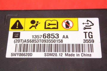 фото thumb №6, Модуль датчик подушка безпеки подушок 13576853aa chevrolet spark 3 iii m300 10-15