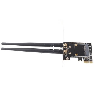 Переходник mini pci e на pci e с 2 антеннами для PCI Express половинного размера