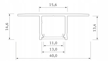 ПРОФИЛЬ LED GK ДЛЯ ГИПСОВЫХ КАРТОНОВ ТИПА FALCO SILVER 1M ALU ВСТРАИВАЕМЫЙ