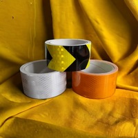 фото thumb №6, Стрічка відбиваюча strzałka żółto попереджувальна відбивач чорний жовтий 5m контур