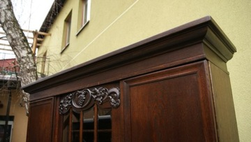 Trzyskrzydłowa biblioteka dębowa __ po renowacji __