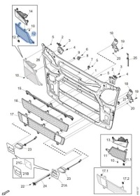 фото thumb №3, Заглушка накладка капот протитуманної фари scania r s p g ngs 2307647 права b-b