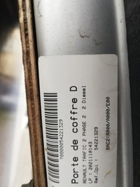 фото thumb №5, Дверь задние правое renault trafic ii lift 06-14