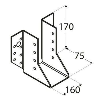 WB38 Belki Hanger Bracket Cienciele 160x170x75 Ранфтер оцинкованная