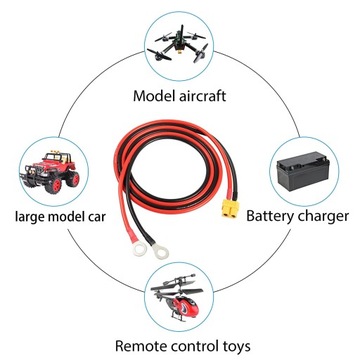 Кабель с разъемом «мама» XT60 к уплотнительному кольцу, 1 м, 12AWG