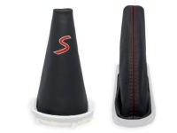 фото thumb №1, Mini cooper s r56 2006-2013 комплект чохли важеля czarna шкіра вишивка червоний
