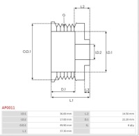 фото thumb №14, As-pl шкив генератора генератора vw seat skoda ford 95 -
