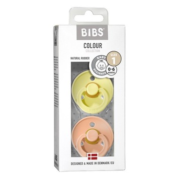 Соска BIBS 0-6 RUBBER 2 упаковки SUNSHINE PEACH