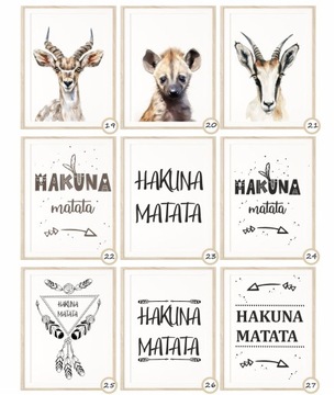 Zestaw 3 plakaty portrety zwierząt Safari A3 lew, żyrafa, zebra Wzory!