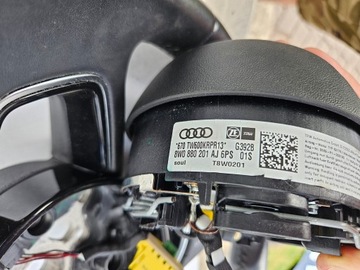 фото thumb №14, Руль трёхспицевый подушка audi a4 b9 8w a5 чёрная кожа s-line