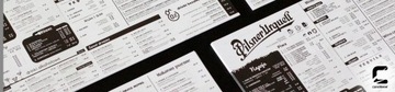 Kerta menu czarno-białe A3 / 300szt + PROJEKT