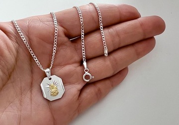 Серебряная цепь и медальон Мать Бога.