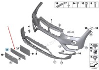 фото thumb №8, Bmw x1 f48 бампер передний панель регистрационная 51137354776 7354776 2015