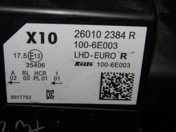 фото thumb №10, Фара лампа полный led правая renault zoe ii рестайлинг 260102384r
