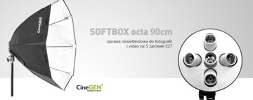 Lampa SOFTBOX OCTA90 5x85W MOCNY WYSOKI STATYW