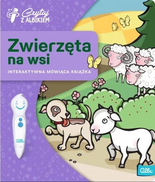 Животные в сельской местности читают с книгой albik albi
