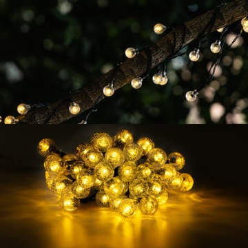 Солнечная гирлянда шарики 50LED Milk Balls