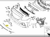 Молдинг средняя нижняя бампера передний mb c купе c205 a2058852901 Доставка, фото thumb