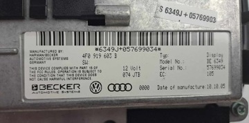 фото thumb №9, Спидометр часов з модуль mmi do audi a6 c6 2.0tfsi 4f0920901b